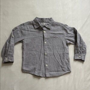 Zara Gray Striped Collared Shirt Size 2-3 Years